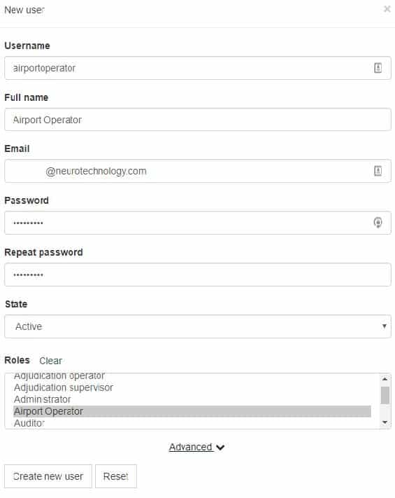 Figure 8. MMABIS Create new user