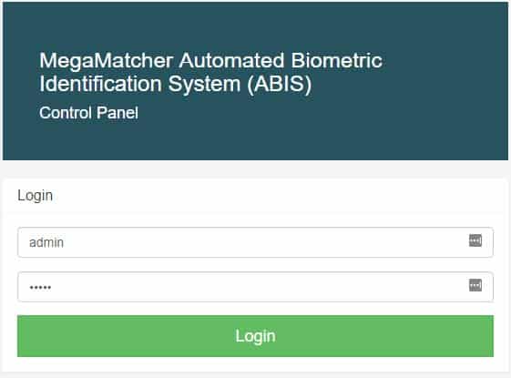 Figure 1. Administration panel login