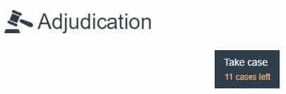 Figure 14: Adjudication cases count (this window is displayed for Adjudication Operator)