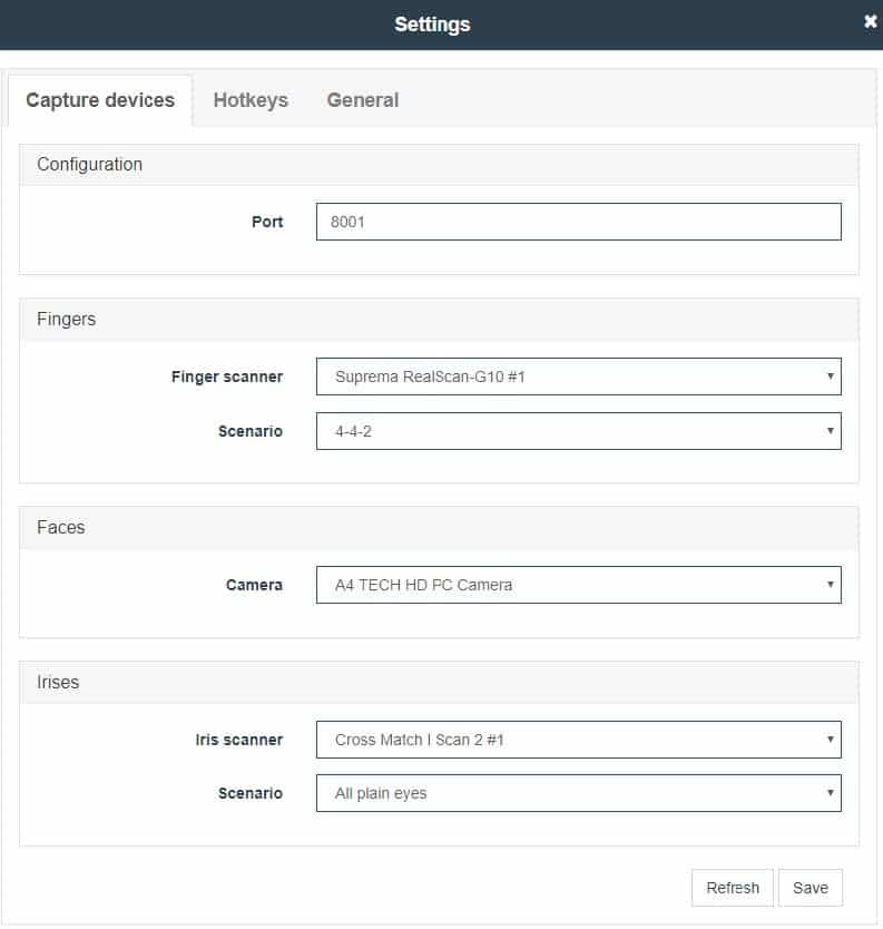 Figure 7. Changing device settings in Web Client