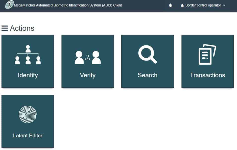 Figure 4. Web Client view for Border Control Operator