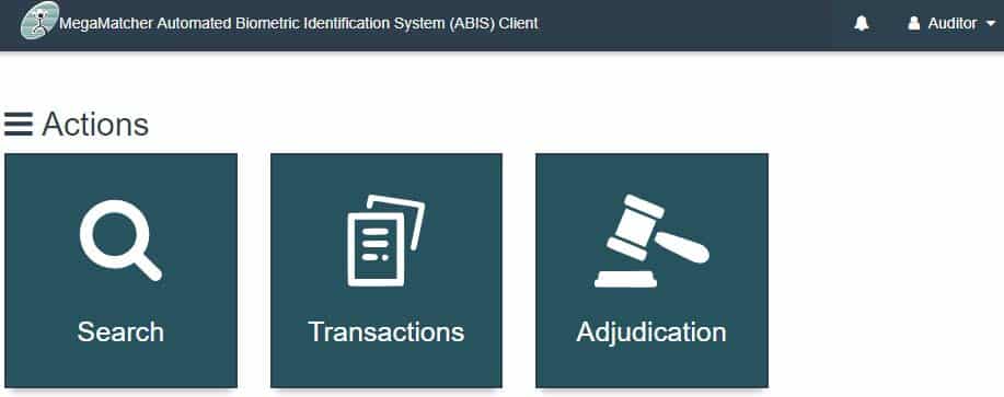 Figure 3. Web Client view for Auditor